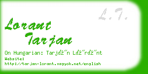 lorant tarjan business card